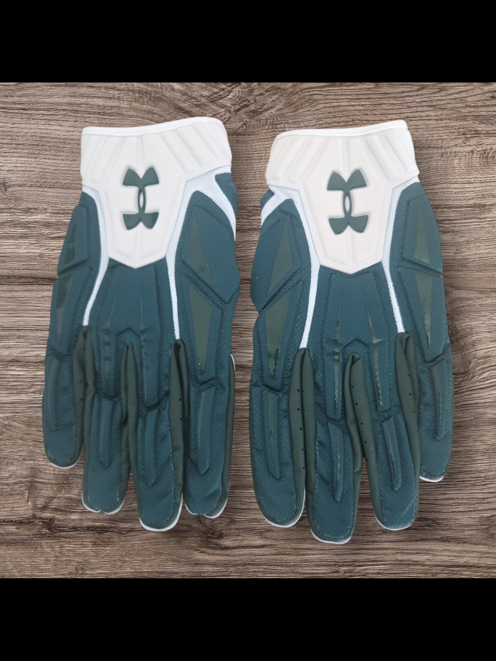 Under Armour Teal & White Performance Football Gloves